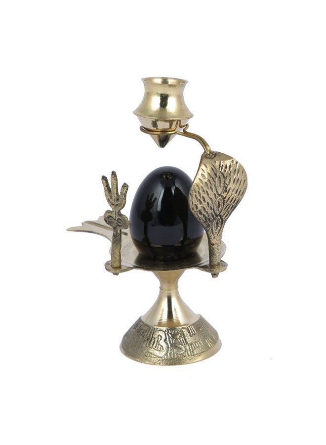 CraftVatika Shivling Idol Brass Sculpture Shiva Shivlingam Puja Abhishek Patra with Trishul and Nag Statue God Figurine Decor Gifts (3 x 2.6 x 4.7 Inches) - Image 5