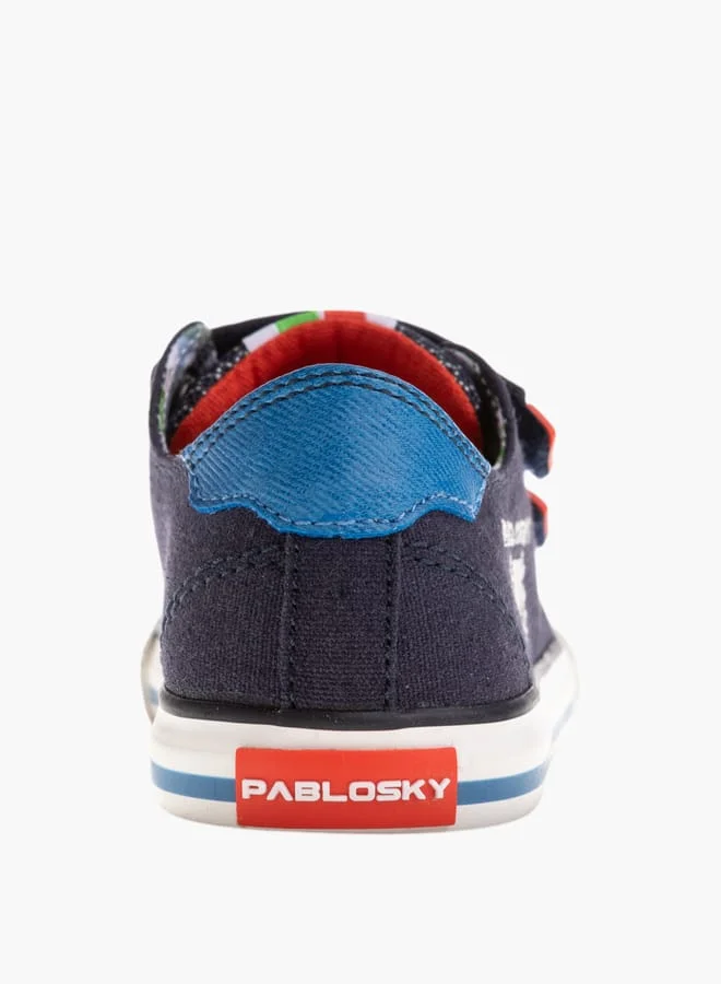 Pablosky Boys Colourblock Sneakers with Hook and Loop Closure