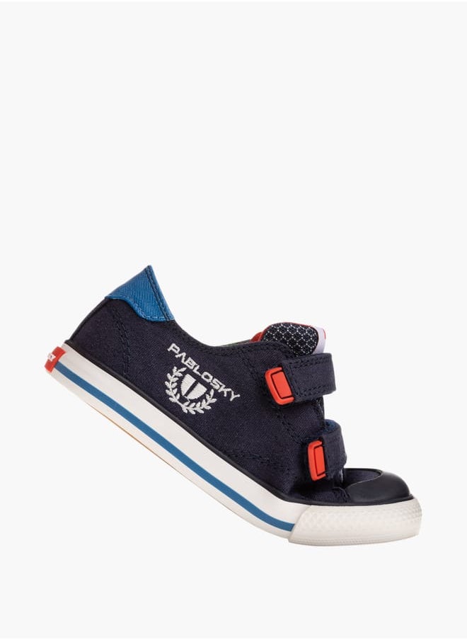 Pablosky - Boys Colourblock Sneakers with Hook and Loop Closure - Image 1