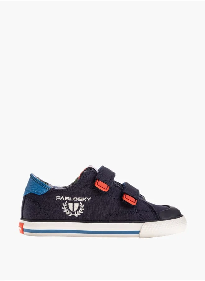 Pablosky Boys Colourblock Sneakers with Hook and Loop Closure