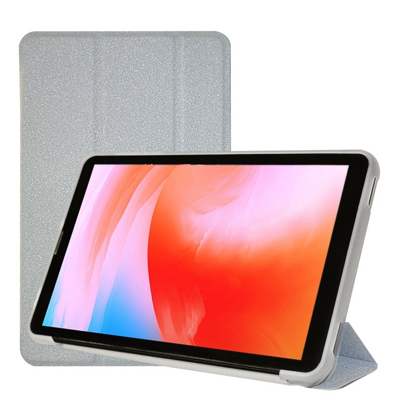 ألدو كيوب حافظة جلدية قلابة أفقية بتصميم نجمة مكسورة لجهاز Smile 1 اللوحي (فضي) - Image 1