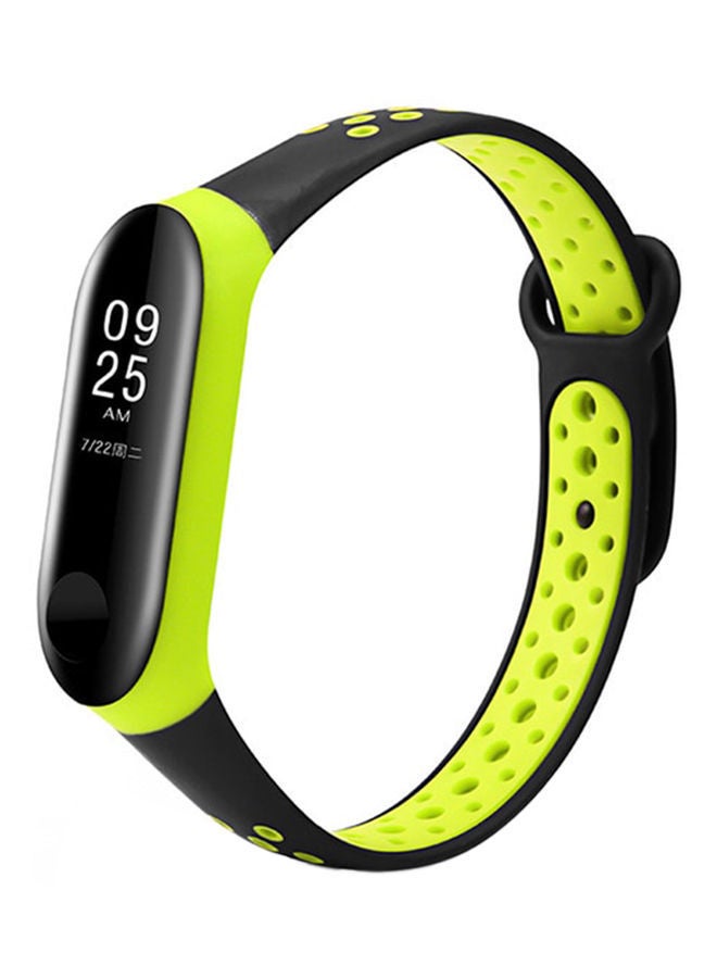 NIBEMINENT Replacement Sport Strap For Xiaomi Mi Band 3 Black/Green  - Image 1