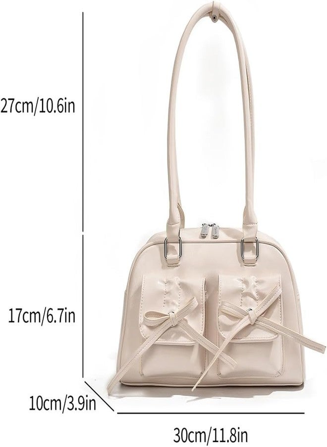 JOLILUNA Coquette Purse Bow Wallet الجمالية Kawaii كتف حقيبة Ita حقيبة جلدية صناعية حمل حقيبة Coquette الملحقات (أبيض) - Image 5
