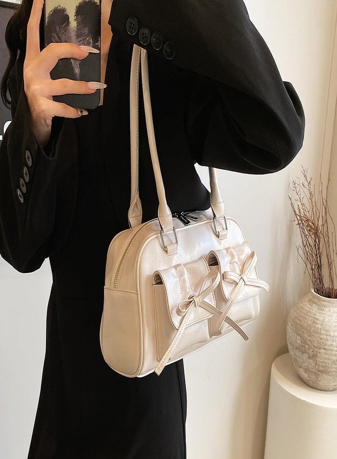 JOLILUNA Coquette Purse Bow Wallet الجمالية Kawaii كتف حقيبة Ita حقيبة جلدية صناعية حمل حقيبة Coquette الملحقات (أبيض) - Image 2