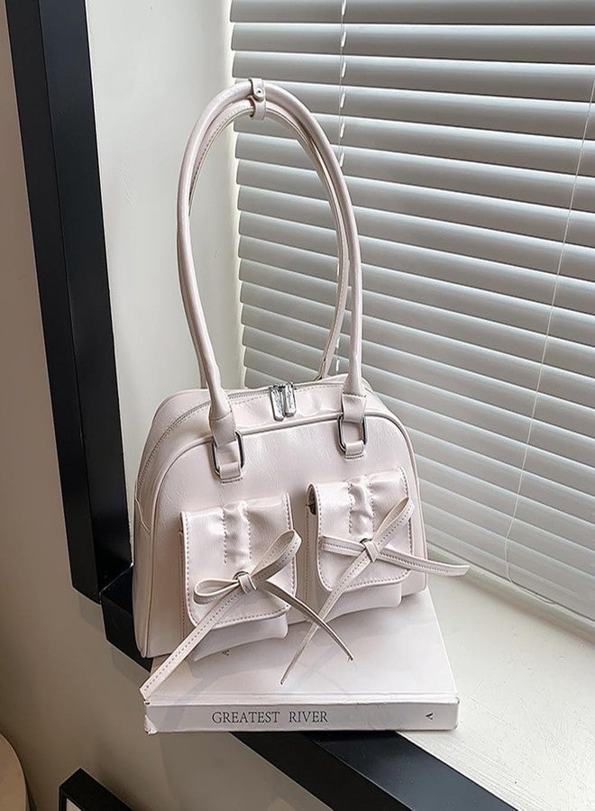 JOLILUNA Coquette Purse Bow Wallet الجمالية Kawaii كتف حقيبة Ita حقيبة جلدية صناعية حمل حقيبة Coquette الملحقات (أبيض) - Image 3