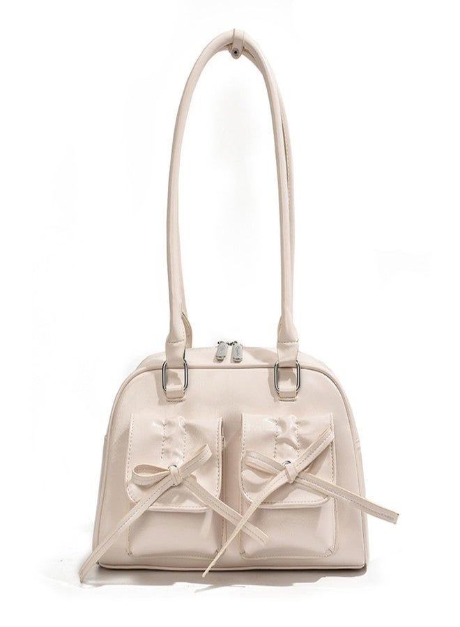 JOLILUNA Coquette Purse Bow Wallet الجمالية Kawaii كتف حقيبة Ita حقيبة جلدية صناعية حمل حقيبة Coquette الملحقات (أبيض) - Image 1