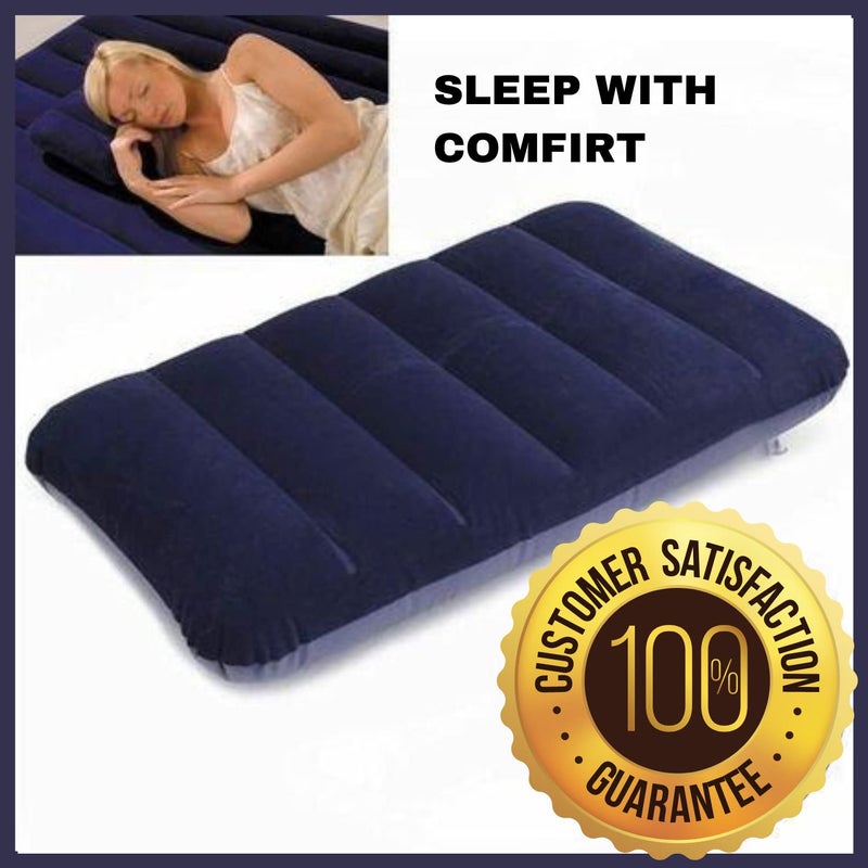 GUJISH Air Inflatable Travelling Pillow for Neck Back Support Lightweight Portable Washable Suitable to All Best for Home Office Airplane Cars and Camping Navy Blue Pack of 2 - Image 5