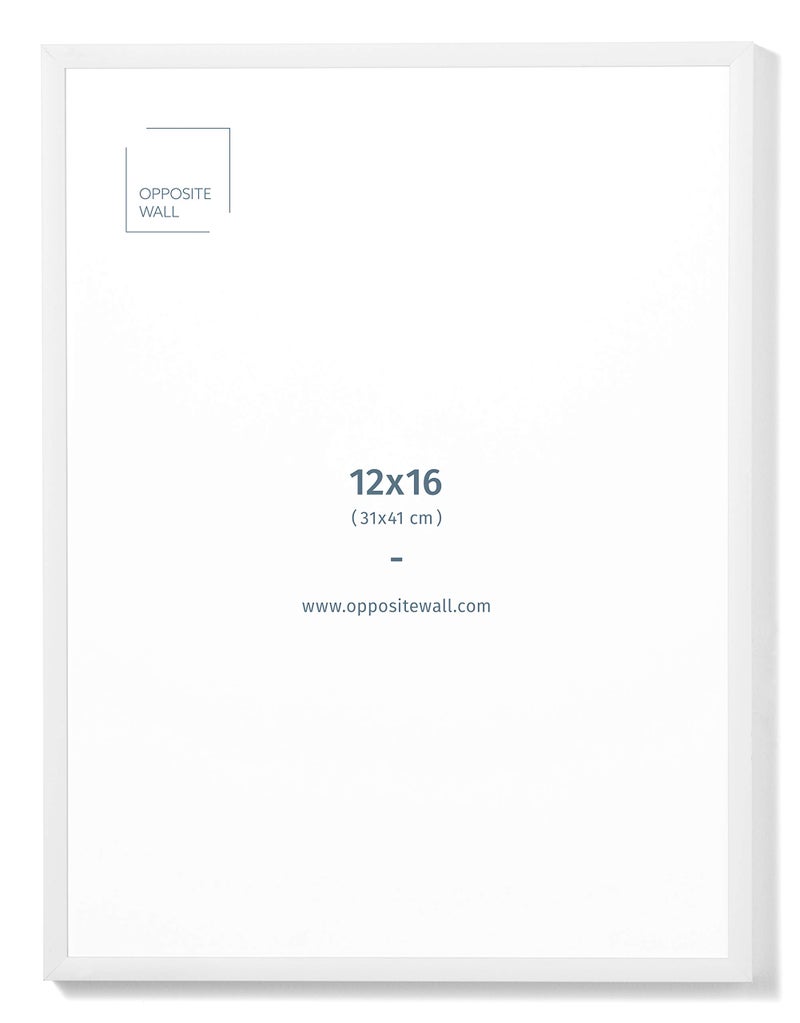 Opposite Wall Aluminium Metal Picture Frame 12x16 in  31x41 cm White Sleek Matte Lightweight Shatterproof and Durable Perfectly Crafted for Picture Poster Photo and Collage Displays