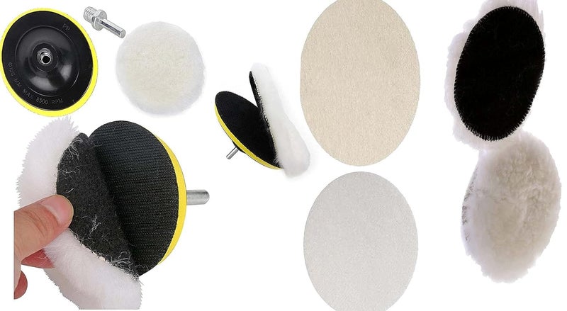 DIY Crafts Diy Crafts 10421 India 162 3" Polishing Kit Cerium Oxide Powder Felt Wheel Pad & Drill Adapter Tool, Multicolor, 7 Piece  - Image 5