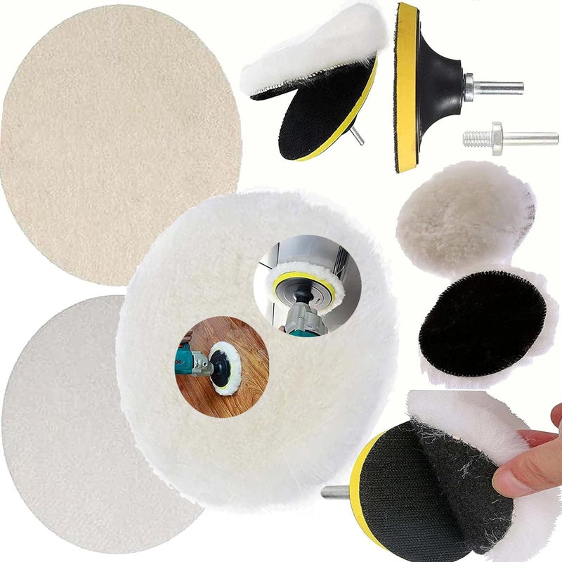 DIY Crafts Diy Crafts 10421 India 162 3" Polishing Kit Cerium Oxide Powder Felt Wheel Pad & Drill Adapter Tool, Multicolor, 7 Piece  - Image 1