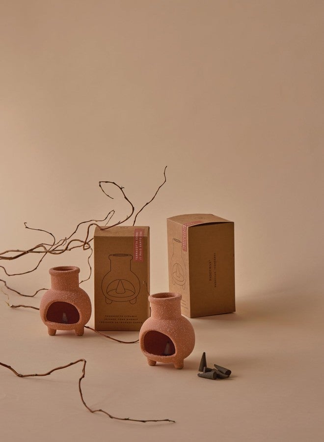 Paddywax Nashville Incense Cones and Chiminea Ceramic Incense Cone Holder Set, 20-Count, Terracotta - Palo Santo & Sage - Image 2