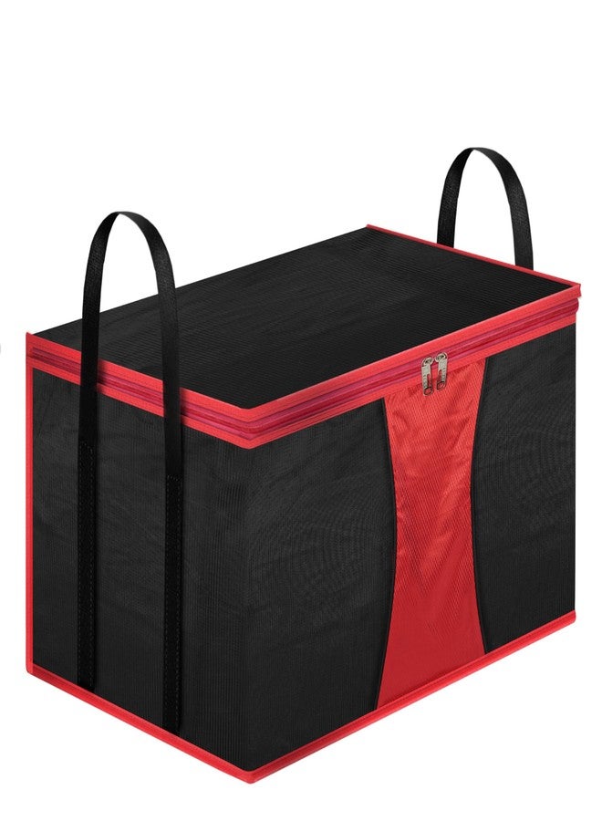 Storite Multi-Purpose Moisture Proof Heavy Duty 1680 Denier Nylon 110 L Super-Size Large Toys/Stationery Paper/Blankets/Clothes Storage Bag - (63.5 x 45.7 x 38cm, Red/Black) - Image 1