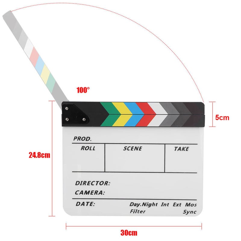 Acrylic Director Slate Clapperboard White With Marker for Film Photography - Image 5