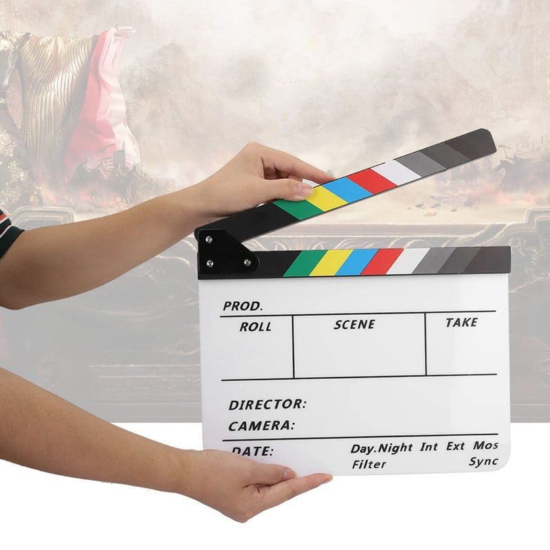 Acrylic Director Slate Clapperboard White With Marker for Film Photography - Image 3