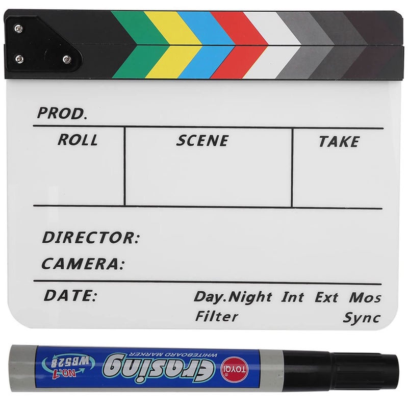 Acrylic Director Slate Clapperboard White With Marker for Film Photography - Image 2