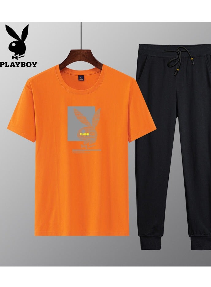 PLAYBOY Men's Casual Summer Short Sleeved Sports Set  - Image 1