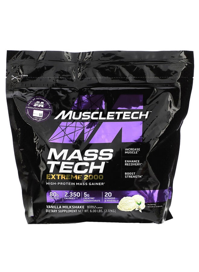 MuscleTech Mass Tech Extreme 2000 Vanilla Milkshake 6lbs US (RB) - Image 1