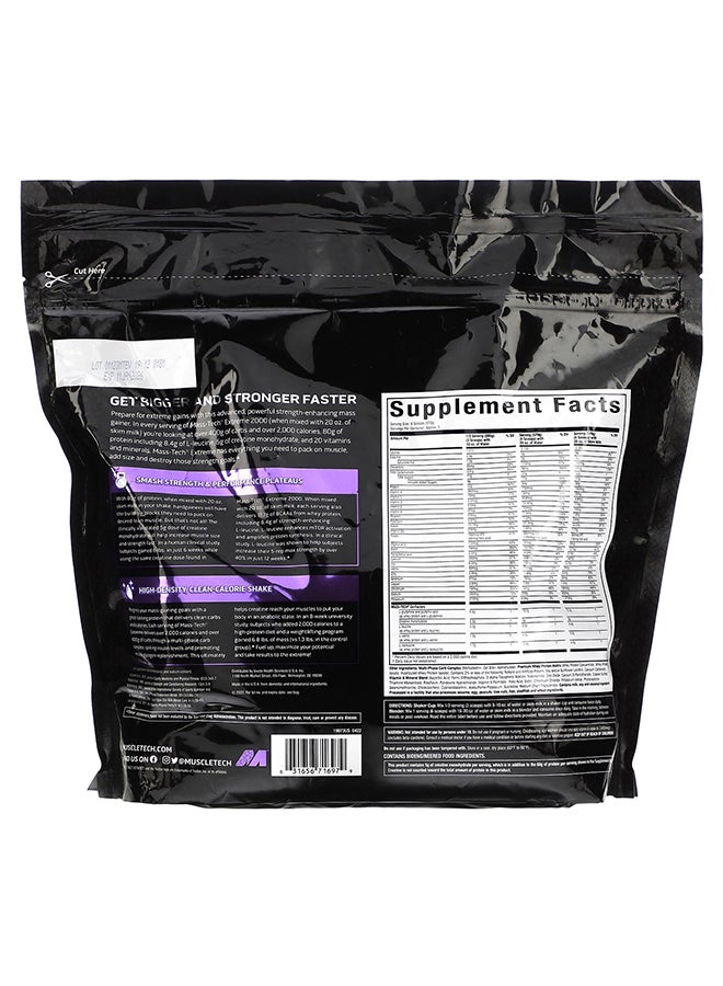 MuscleTech Mass Tech Extreme 2000 Vanilla Milkshake 6lbs US (RB) - Image 2