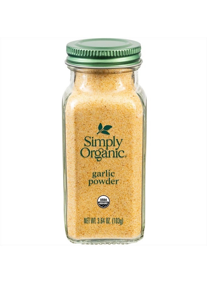 Simply Organic Garlic Powder, 3.64-Ounce Jar, Pure A-Grade Organic Garlic, Dried & Ground, Kosher, No ETO, Non GMO - Image 1