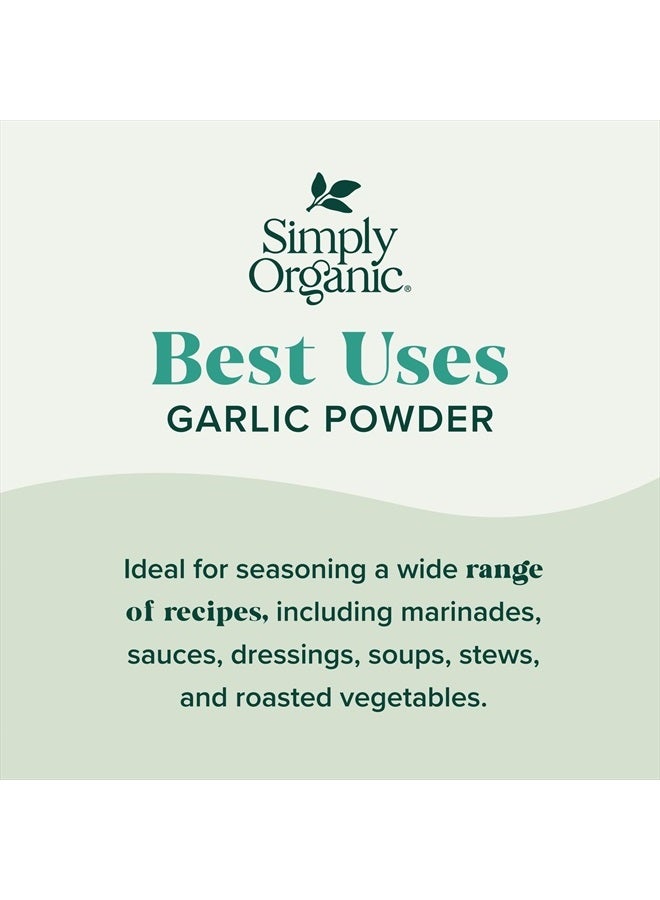 Simply Organic Garlic Powder, 3.64-Ounce Jar, Pure A-Grade Organic Garlic, Dried & Ground, Kosher, No ETO, Non GMO - Image 3