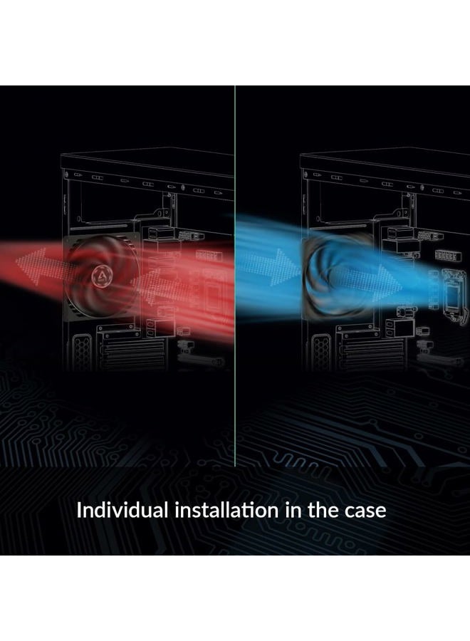 Arctic P12 (5 Pack) - 120 mm Case Fan, Pressure-optimised, Quiet Motor, Computer, Fan Speed: 1800 RPM - Black - Image 5