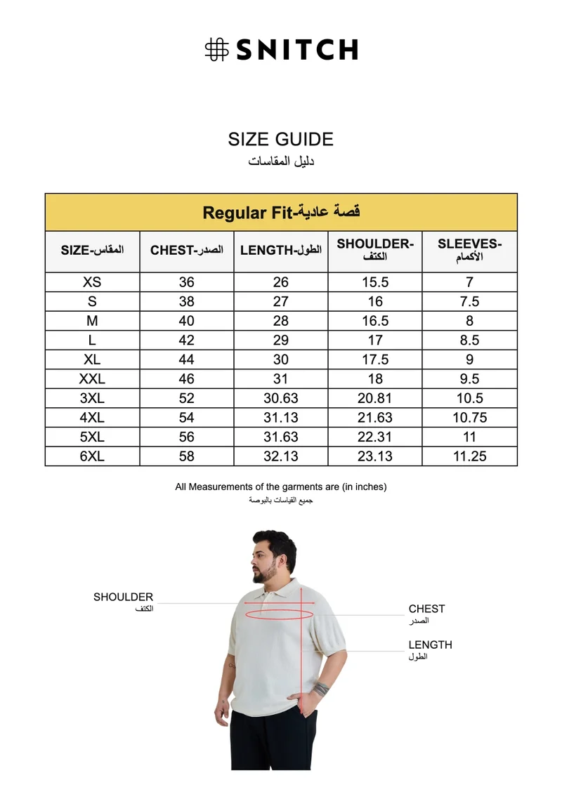 SNITCH Off-White Off-White Textured Half Sleeve Regular Fit Plus Size T-Shirt for Men | Best Price UAE