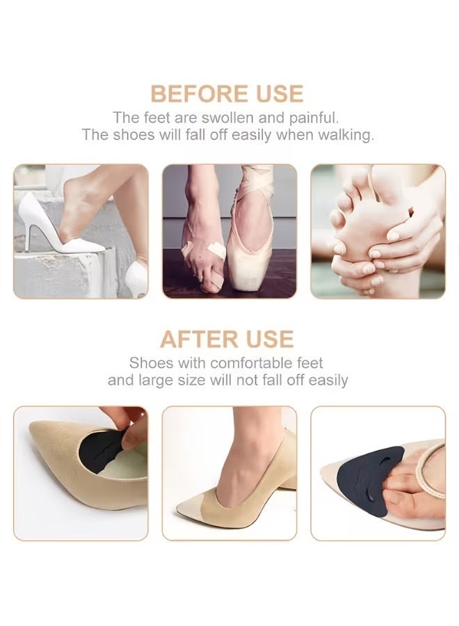2 Pcs Foam Forefoot Insert Pad for Women High Heels Toe Plug Half Sponge Shoes Cushion Feet Filler Insoles Anti-Pain Pads (Black) - Image 2