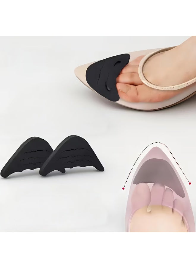2 Pcs Foam Forefoot Insert Pad for Women High Heels Toe Plug Half Sponge Shoes Cushion Feet Filler Insoles Anti-Pain Pads (Black) - Image 1