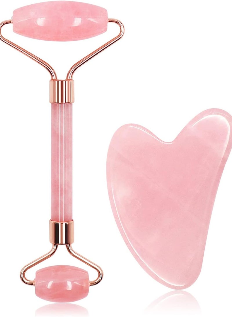 إسكدنيا عصا التدليك ومجموعة غوا شا -100 ٪ من الحجر الطبيعي أدوات التدليك الوجه للصرف الليمباتي، مكافحة التضخم والجلد متوهج، العناية بجودة سبا، تغليف الهدايا الجاهزة - Image 1