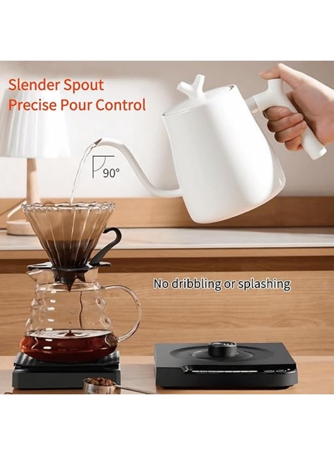 Flushrenic Smart domestic kettle, temperature-controlled pour-over coffee kettle, gooseneck electric kettle with temperature control and keep-warm function, 7 temperature settings. Electric kettle for boiling water, rapid-heating electric kettle for coffee and tea, 1000W/1 litre. - Image 2