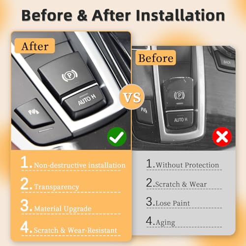 BJchiwu Car Electronic Parking Brake Switch Button Fit for BMW 5 Series F10 F07 520 530 535 550/6 Series F12 640 650/7 F01 F02 730 740 750/X3 F25 20 28/X4 F26/X5 F15/X6 F16 2015-2019(Short Feet,1PCS) - Image 3