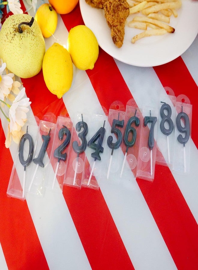Chanseen 10Pcs Black Number Candles 0 1 2 3 4 5 6 7 8 9 Birthday Candles for Cake Cupcake Decorations Party Wedding Anniversary Halloween Celebration Supplies Men Women - Image 3