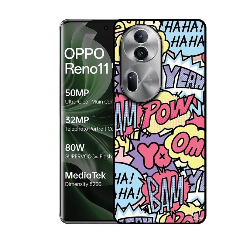 الصيد العين غطاء حماية مطبوع لهاتف Oppo Reno 11 Pro - أسود - Image 1