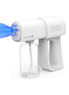 Professional Disinfectant Fogger Machine, 380ml Wireless Nano Sprayer Gun Handheld Sanitizer Fogger, Blue Light Foggers for Touchless Sanitization