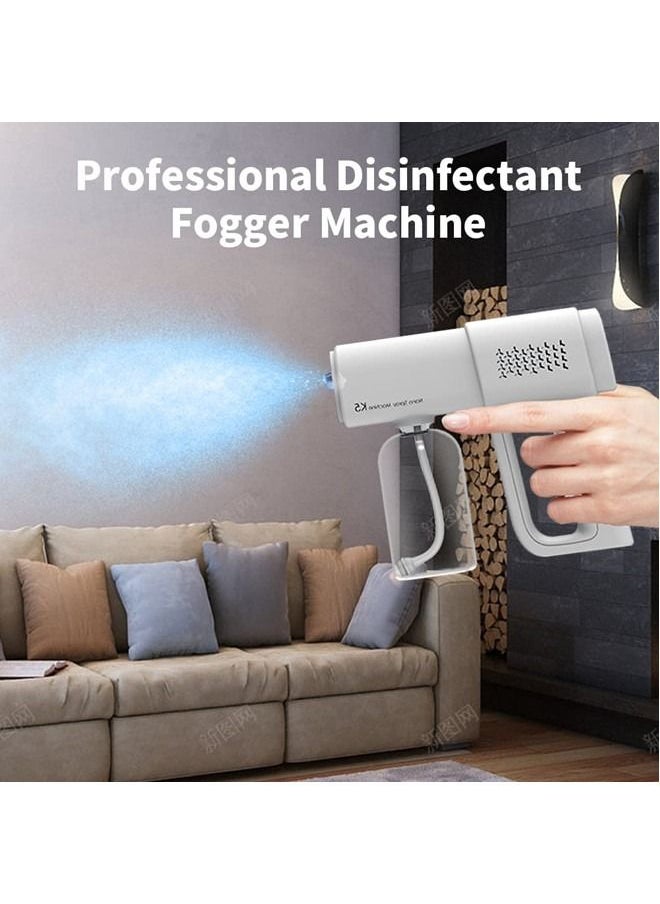 ISank - Professional Disinfectant Fogger Machine, 380ml Wireless Nano Sprayer Gun Handheld Sanitizer Fogger, Blue Light Foggers for Touchless Sanitization - Image 1