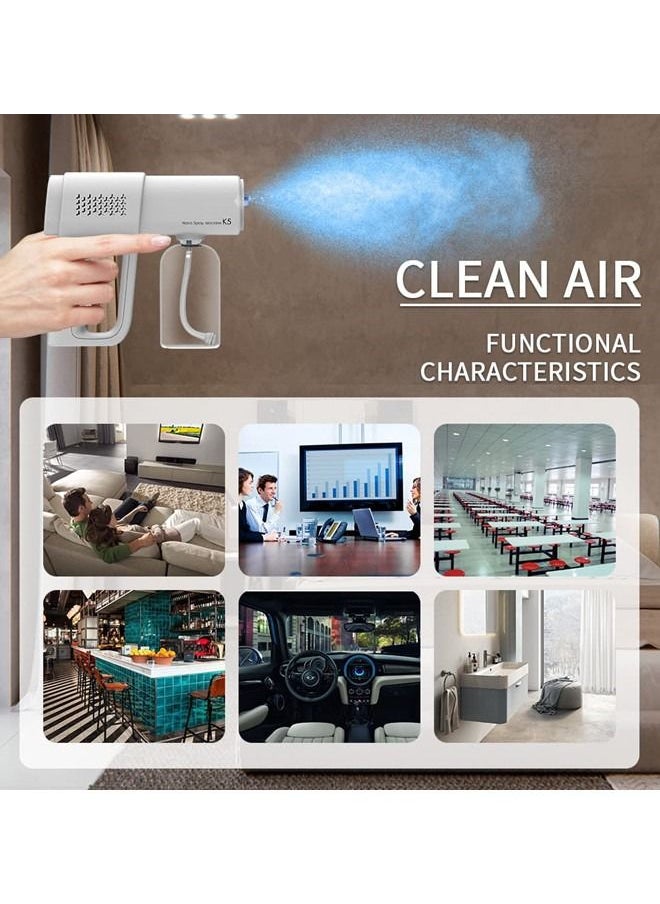 ISank - Professional Disinfectant Fogger Machine, 380ml Wireless Nano Sprayer Gun Handheld Sanitizer Fogger, Blue Light Foggers for Touchless Sanitization - Image 1