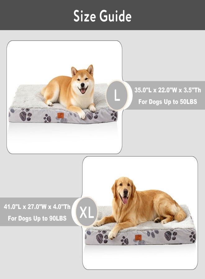 CAPT.SNOOZE Waterproof Orthopedic Dog Bed for Large Medium Sized Dogs 35x22 Inch - Egg Crate Foam Pet Crate Bed with Removable Washable Cover, Plush Top Anti-Slip Bed Mat, Dark Grey - Image 5
