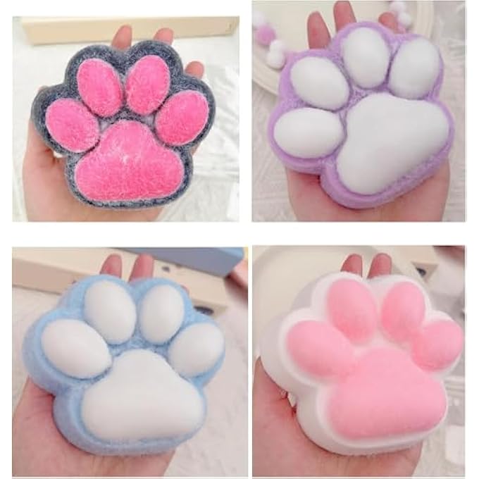 FENDOUNIU Squishy Cat Paw Squeeze Toys, Giant Paw Squishy for Kids Adults, Squishy Stress Relief Toy of Lightweight and BPA Free, Squeezable, Portable, Washable, Gift Toys (4.7in Transparent pink) - Image 4