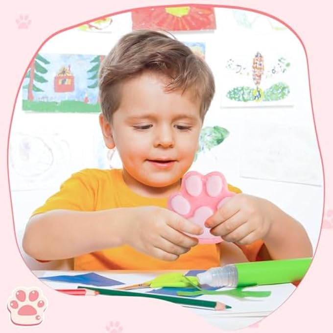FENDOUNIU Squishy Cat Paw Squeeze Toys, Giant Paw Squishy for Kids Adults, Squishy Stress Relief Toy of Lightweight and BPA Free, Squeezable, Portable, Washable, Gift Toys (4.7in Transparent pink) - Image 5