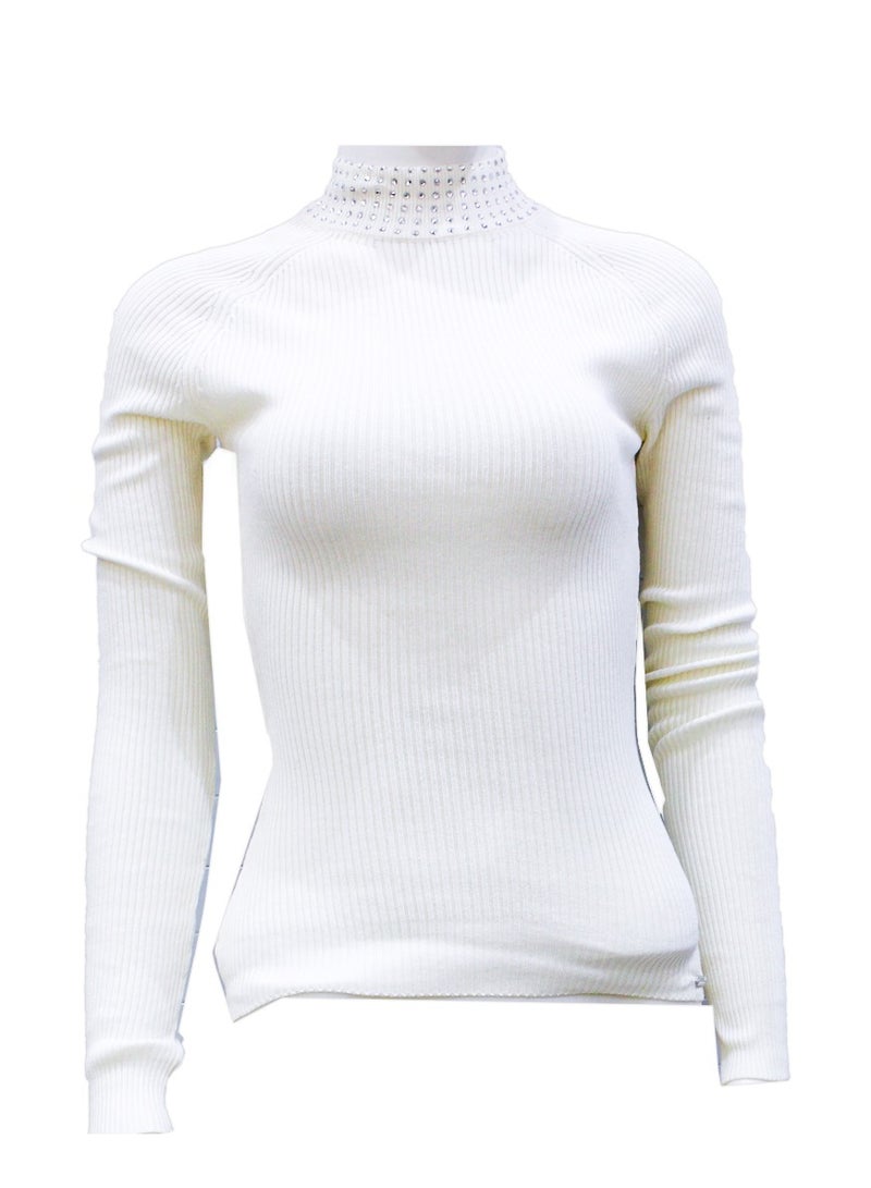 GUESS Guess Women Long Sleeve Off White Winter Top - Xsmall  - Image 2