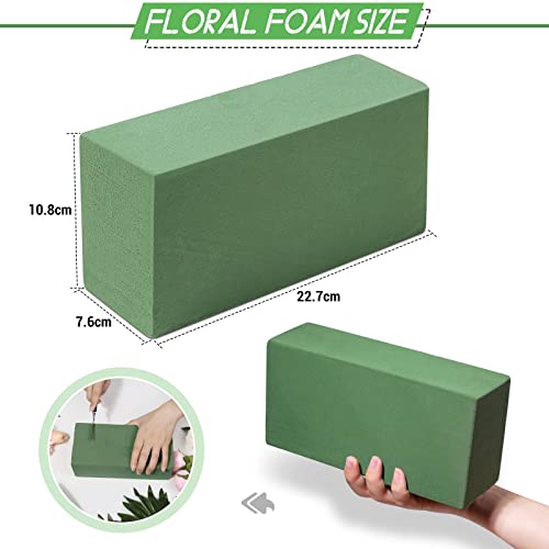 Audab 6 Pcs Floral Foam Blocks for Flower Arrangement (Larger Size 9” Lx4.3” Wx3” H) Wet and Dry Green Floral Foam for Wedding, Birthdays, Home Decorations - Image 3