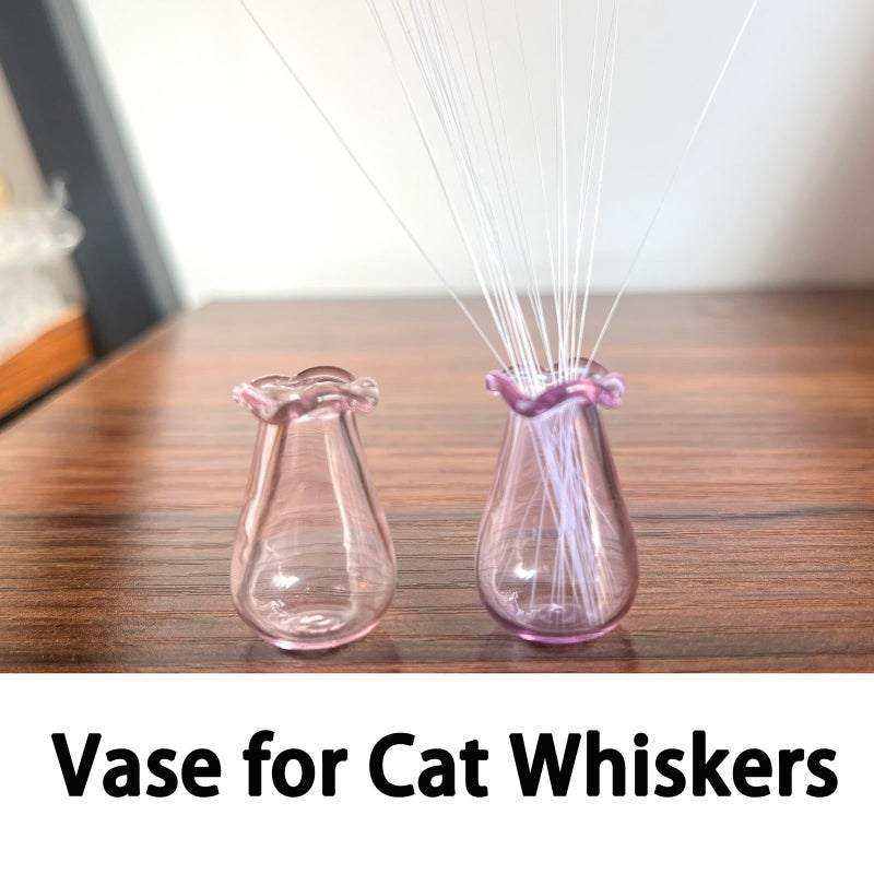 SPANSEE 2 PCS Cat Whisker Vase  Mini Vase for Cat Whiskers  Miniature Vase  Tiny Vase for Decor  Cat Whisker Holder - Image 3