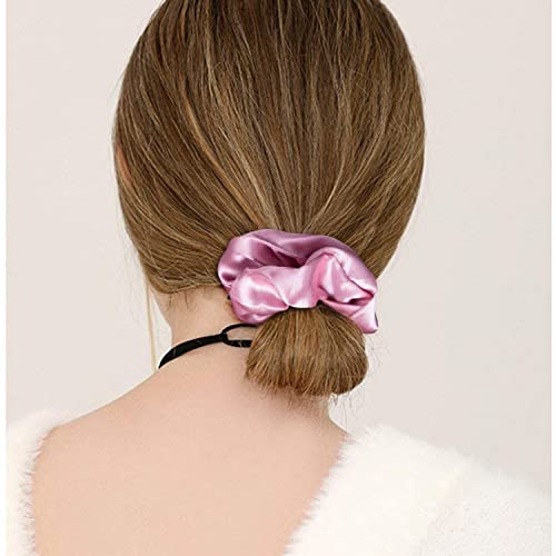 FAMEZA 12 Pieces Satin Hair Scrunchies Elastic Hair Bobbles Scrunchy Hair Ties Ponytail Holder Hair Elastic, Pink Lovers - Image 3