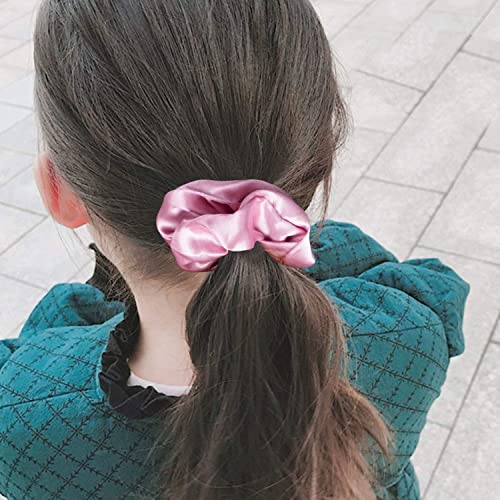 FAMEZA 12 Pieces Satin Hair Scrunchies Elastic Hair Bobbles Scrunchy Hair Ties Ponytail Holder Hair Elastic, Pink Lovers - Image 5