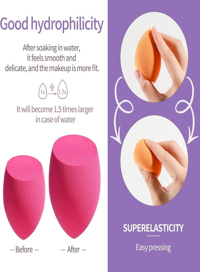 SUNISA Makeup Sponge Blender Set, Multi-Shape Beauty Blending Sponges, 6Pieces - Image 4
