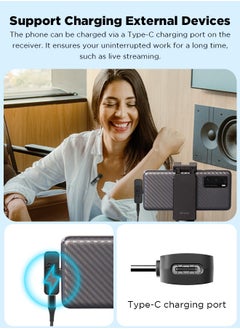 BOYA BOYA BY-V20 Wireless Lavalier Microphone for USB-C Interface Device,Noise Noise-cancelling Mini Condenser for Video Audio Recording  - Image 5