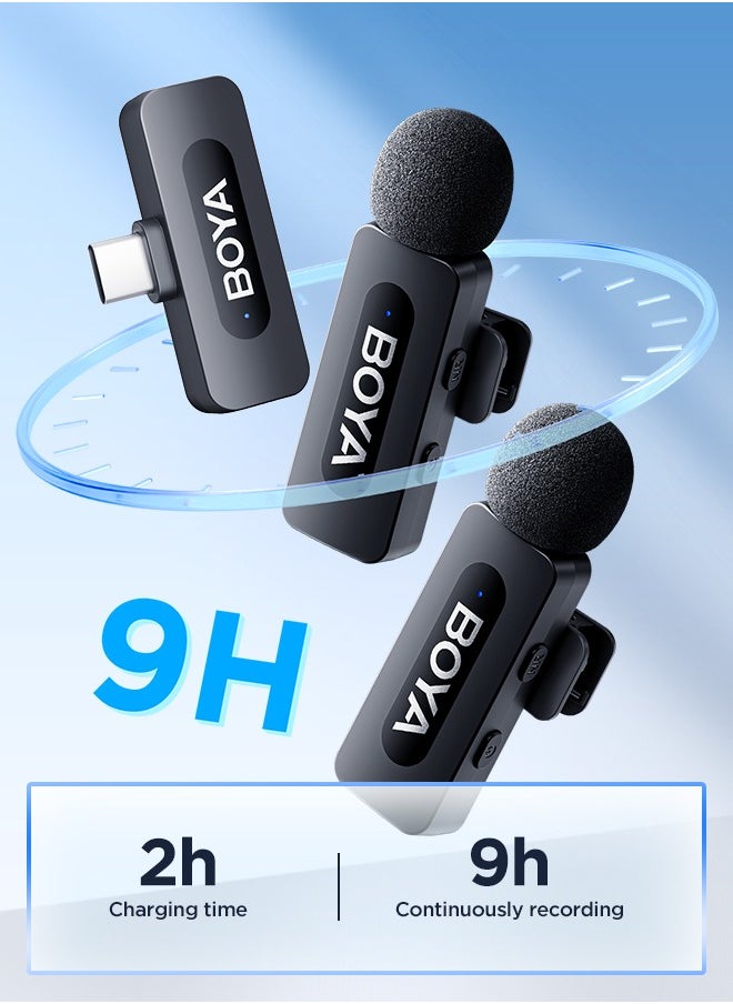 BOYA - BOYA BY-V20 Wireless Lavalier Microphone for USB-C Interface Device,Noise Noise-cancelling Mini Condenser for Video Audio Recording - Image 1