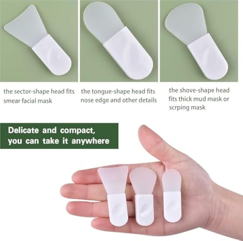 3-Piece Silicone Spatula Set for Skincare Masks and Creams Professional Beauty Tool Kit with Storage Case for Mess-Free Application and Portability - Image 5