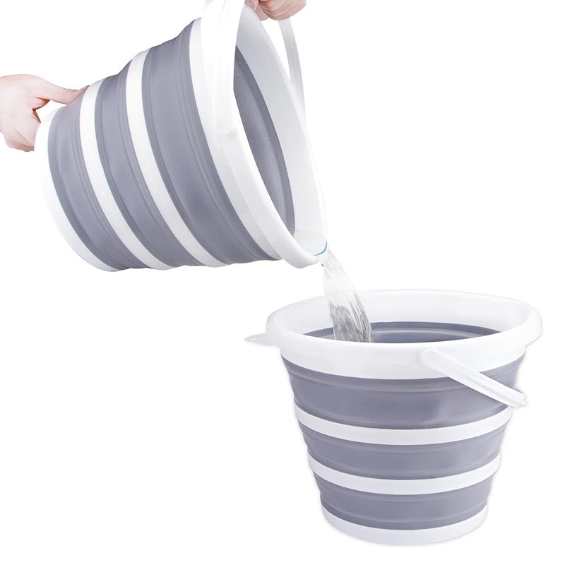 JAMBUVANTI Bucket 10L 26 Gallon Cleaning Bucket Mop Bucket Folding Foldable Portable Small Plastic Water Supplies for Outdoor Garden Camping Fishing Car Wash Space Saving Multicolor
