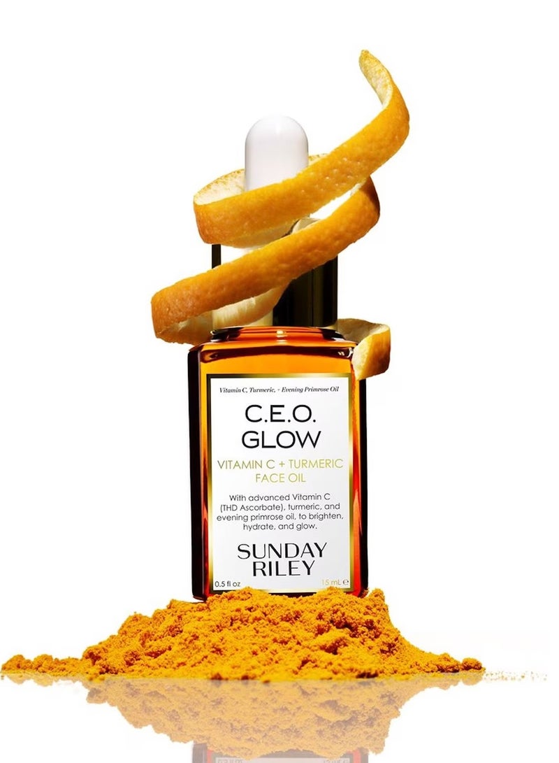 صنداي رايلي سي. زيت وجه بفيتامين ج والكركم من جلو  15 مل - Image 3